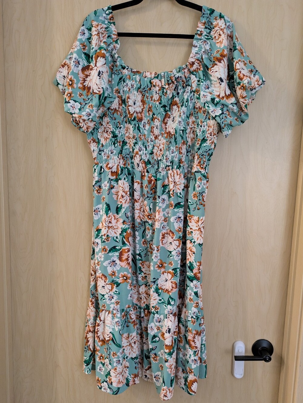 LC Lauren Conrad Mint Floral Smocked Midi Dress - Picture 2 of 6